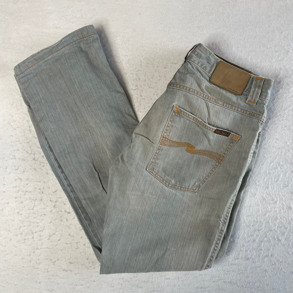 Nudie Jeans Co Slim Jim Jeans Mens 31x34 Iron Grey Straight Leg NJ2564